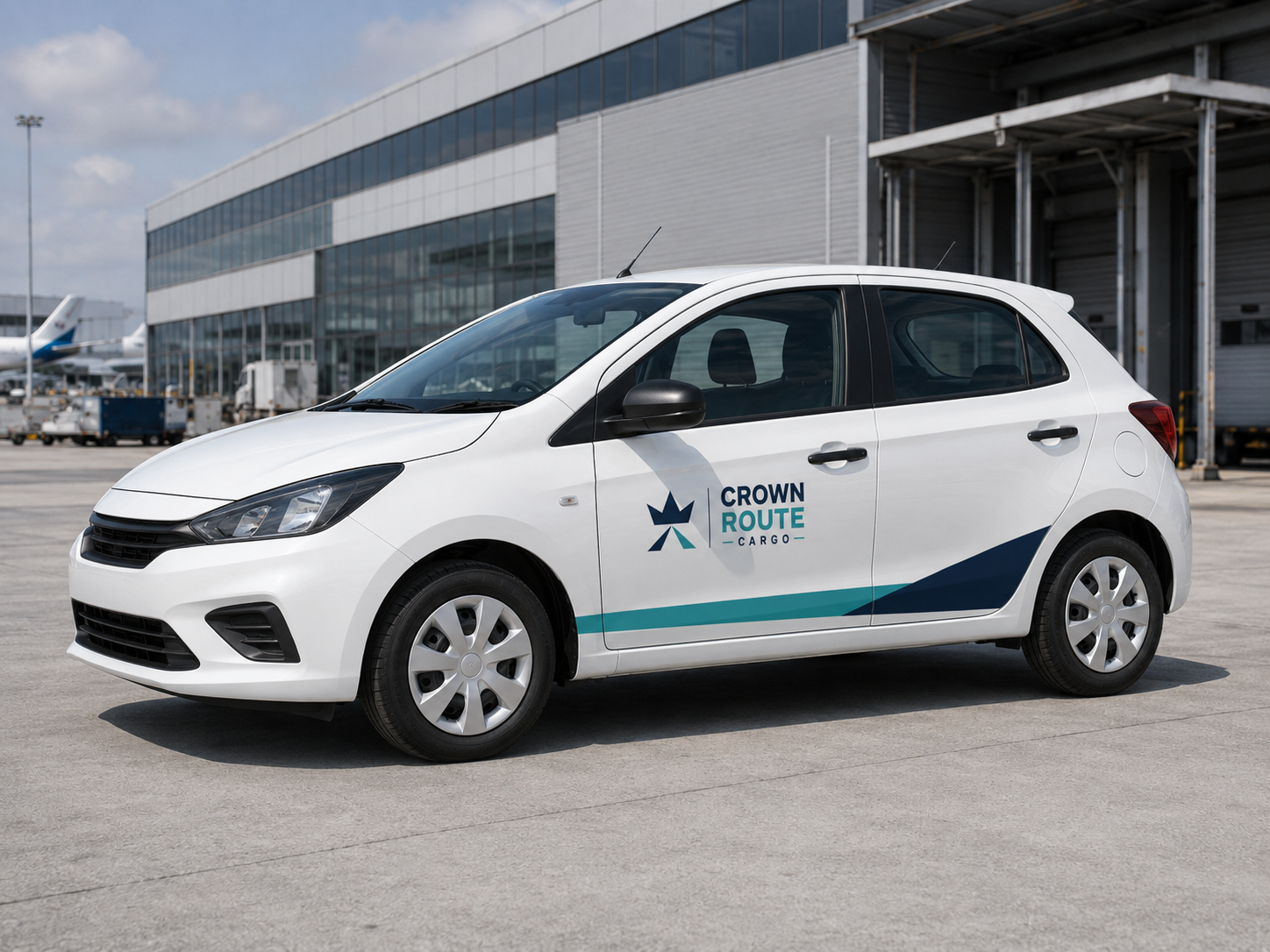 Crown Route Cargo branded courier car
