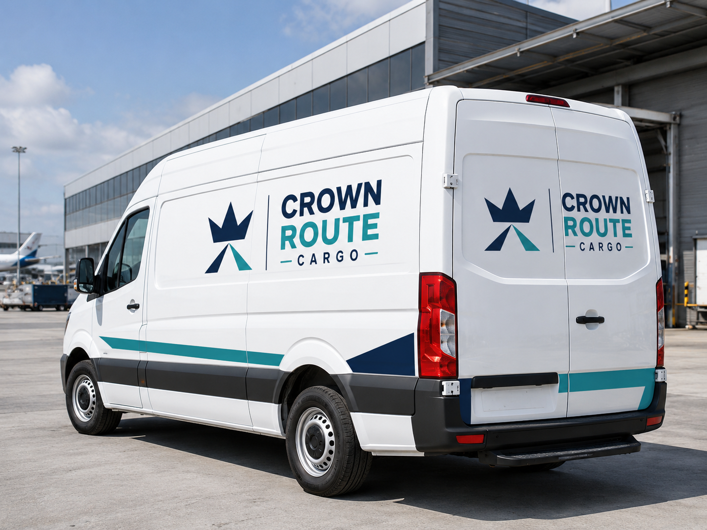 Crown Route Cargo branded courier van