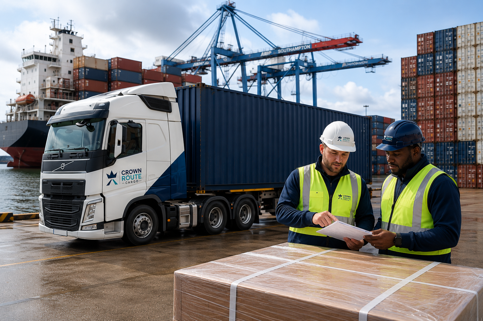Crown Route Cargo sea freight at port